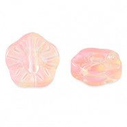 Abalorio de cristal 12mm Flor - Rosa melocotón
